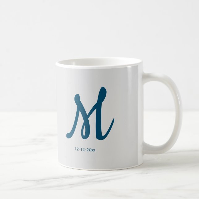 Mug monogramme simple personnalisé ajoutez votre nom m (Droite)