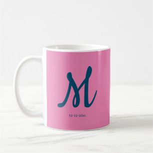 Mug monogramme simple personnalisé ajoutez votre nom m