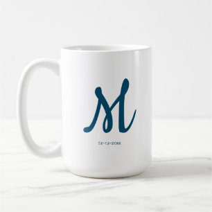 Mug monogramme simple personnalisé ajoutez votre nom m
