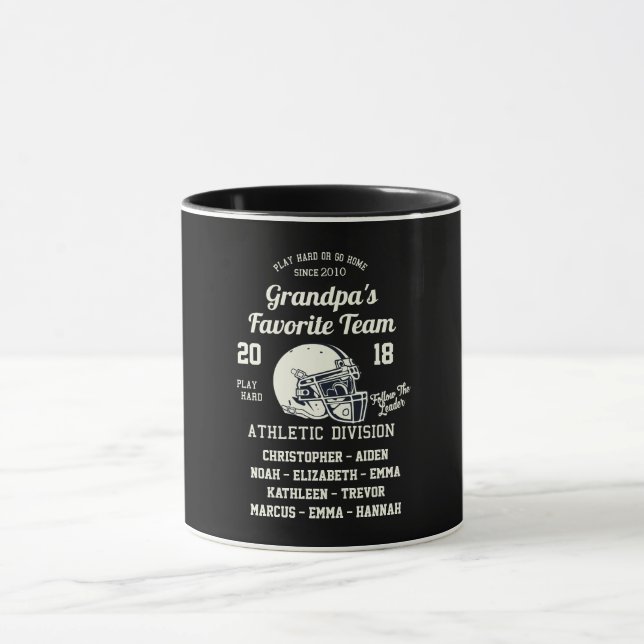 Mug Monogramme sportif de grand-père ou grand-père (Centre)