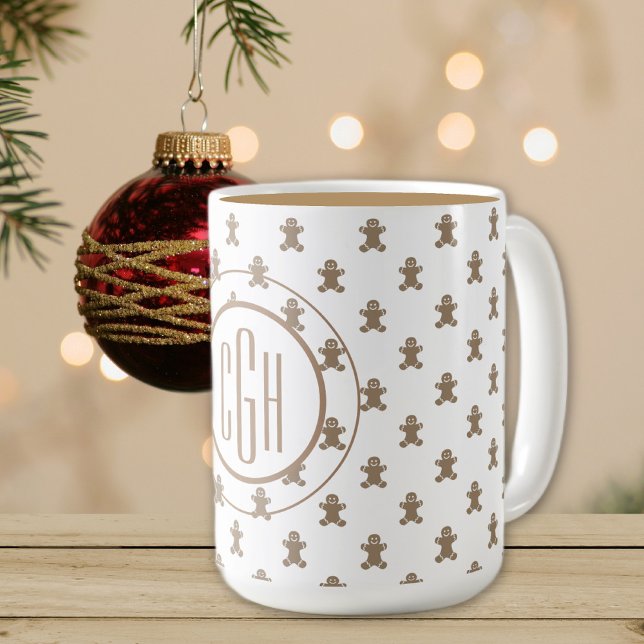Mug Monogramme sur Pain d'épices Motif 15oz (Créateur téléchargé)