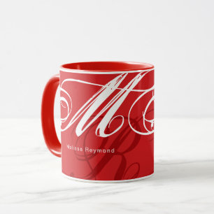 Mug Monogramme Surdimensionné Couleur rouge-feu tout-d