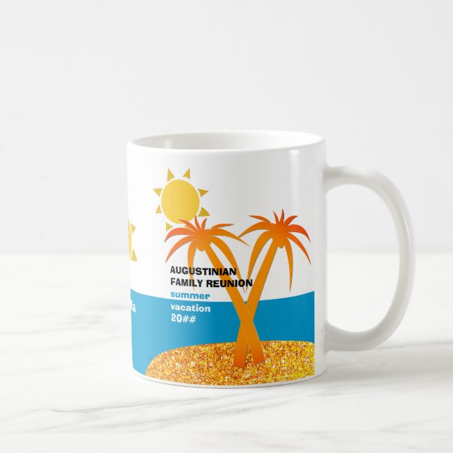 Mug Monogramme vacances d'été à la Réunion familiale (Droite)