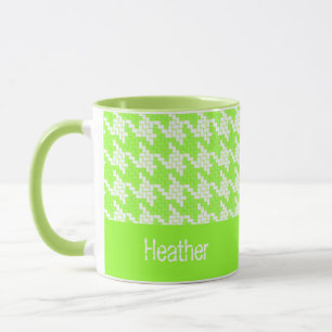 Mug Monogramme vert et blanc motif
