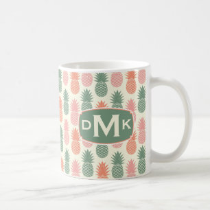 Mug Monogramme vintage du motif   d'ananas