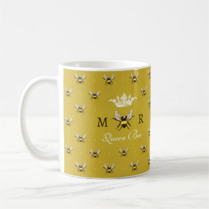 Mug Monogramme Vintage moderne Queen Bee