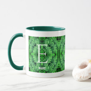 Mug Monogramme Vos Fougères Vertes Initiales Personnal