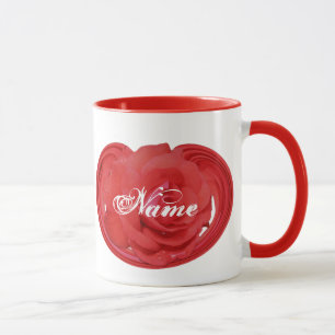 Mug Monogramme Votre Nom Rose Florale Personnalisée
