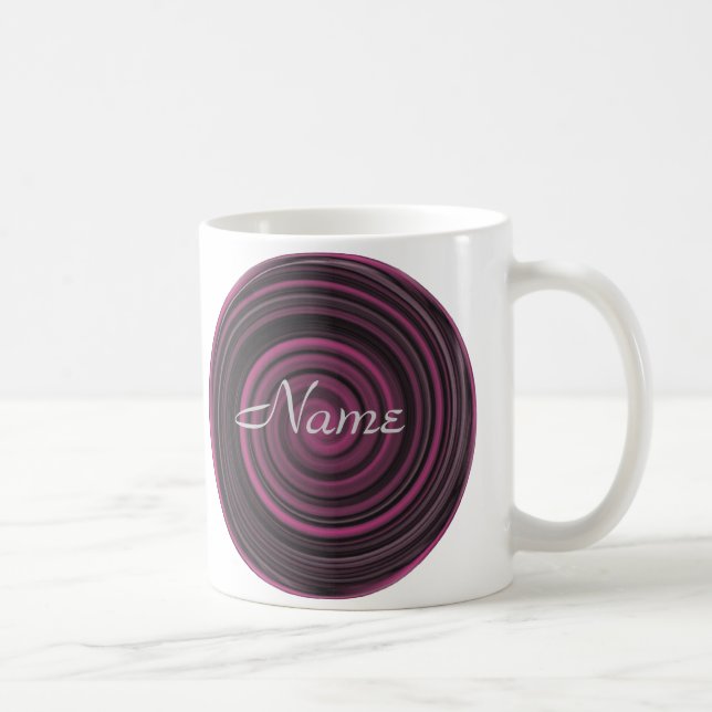 Mug Monogramme Votre Nom Tourbillons De Prune Personna (Droite)