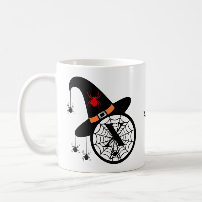 Mug Monogramme X Araignées de sorcières d'Halloween Vo (Gauche)
