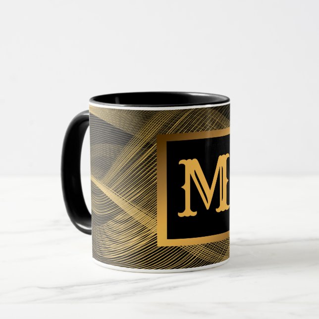Mug Monogrammed d'or noir (Devant gauche)