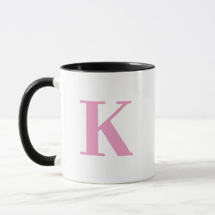 Mug monogrammed rose et blanc
