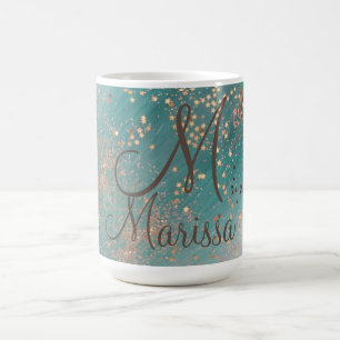 Mug Monogrammes Gold Stars sur Parties scintillant Tur