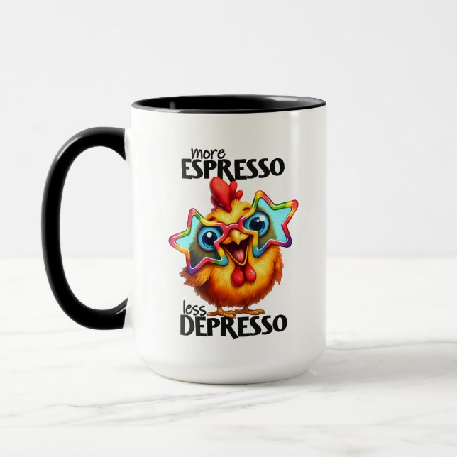 Mug Monographie d'art de mot d'art de coq drôle (Gauche)