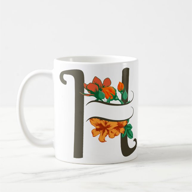 Mug Monographie florale H lettre majuscule (Gauche)