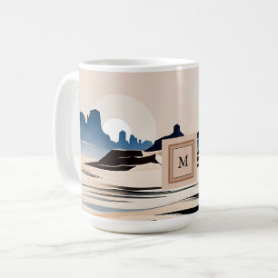 Mug Monographie moderne abstraite du désert du sud-oue