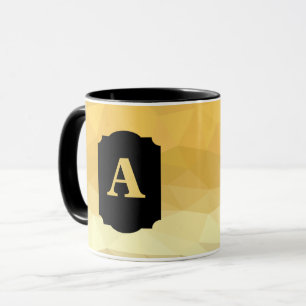 Mug Monographie personnalisée en noir métallique doré