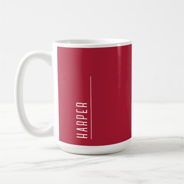 Mug Monographie personnalisée, Noël rouge festif (Gauche)