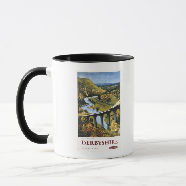 Mug Monsal Dale, train et viaduc British Rail (Gauche)