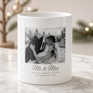 Mug Monsieur et Madame Photo de mariage du premier Noë