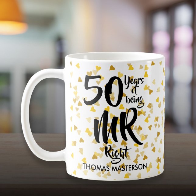 Mug Monsieur Parfait et Madame Toujours Juste 50e Anni (Mr Right and Mrs Always Right 50th Anniversary Coffee Mug)