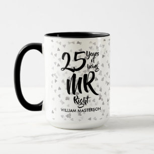 Mug Monsieur Right Fun 25e Anniversaire d'Argent