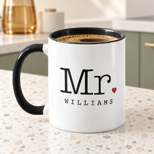 Mug Monsieur Vintage Mariage Personnalisé Monogramme