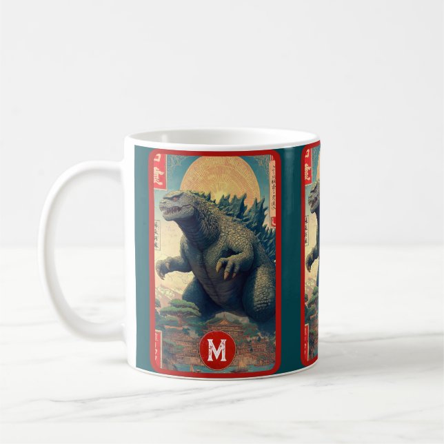 Mug Monster Monogram Lizard Retro Bold Cool Graphic (Gauche)