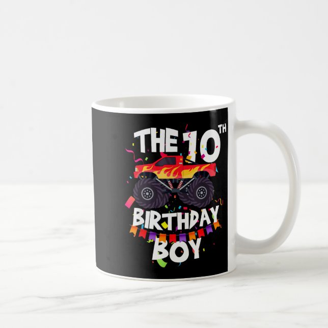 Mug Monster Truck 10th Birthday Boy Funny 10 Years Old (Droite)