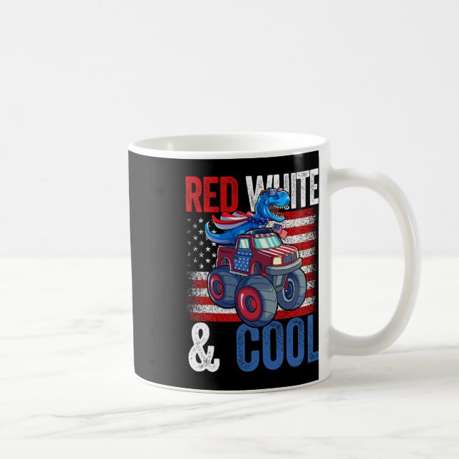 Mug Monster Truck Dino 4 Juillet Garçons Drapeau Améri (Droite)