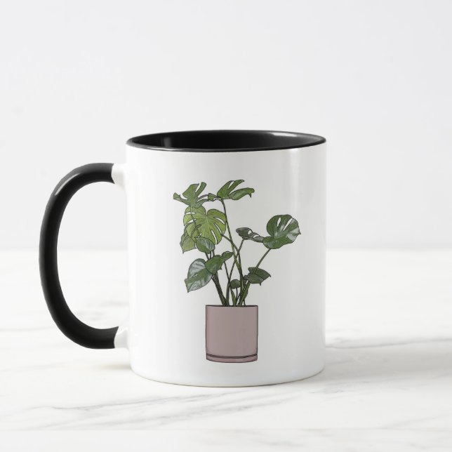Mug Monstera dans un pot rose (Gauche)