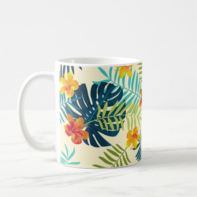Mug Monstère tropicale Hibiscus Motif d'été (Gauche)