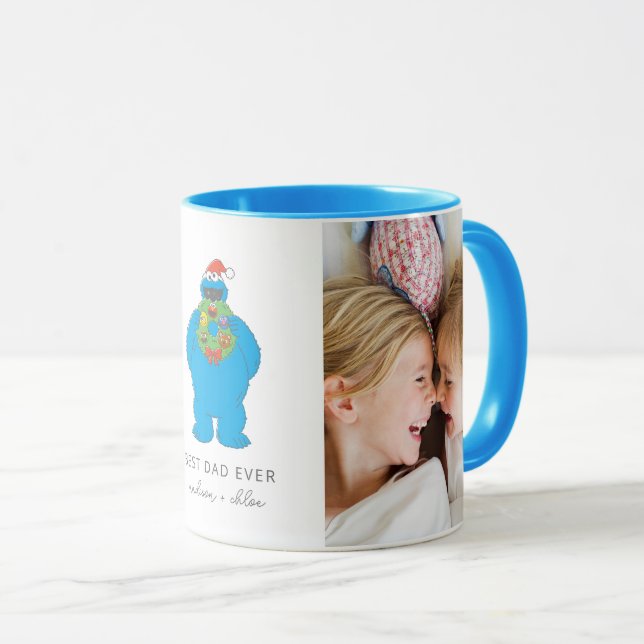 Mug Monstre de biscuits de Noël | Meilleur papa - Phot (Devant droit)