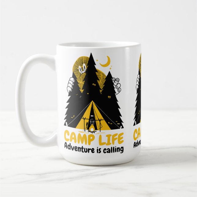 Mug Monstre de camping drôle – Aventure de la vie en c (Gauche)