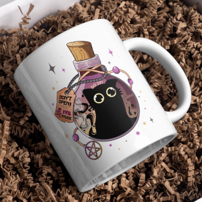Mug Monstre de chat malin jouant piégé dans une boutei (Créateur téléchargé)