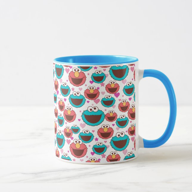 Mug Monstre Elmo & Cookie | Motif Paix et Amour (Droite)