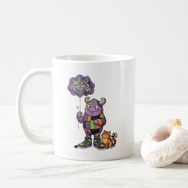 Mug Monstre Mignon Avec Ballon (Avec donut)