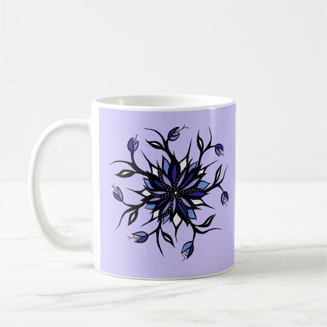Mug Monstres et dents floraux gothiques de mandala (Gauche)