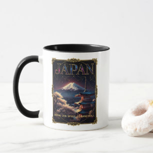 Mug Mont Fuji céleste Japon Pagode Voyage Art