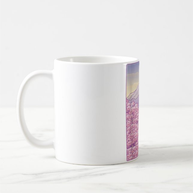 Mug Mont Fuji Sakura Arbre Japonais Fleur de cerisiers (Gauche)
