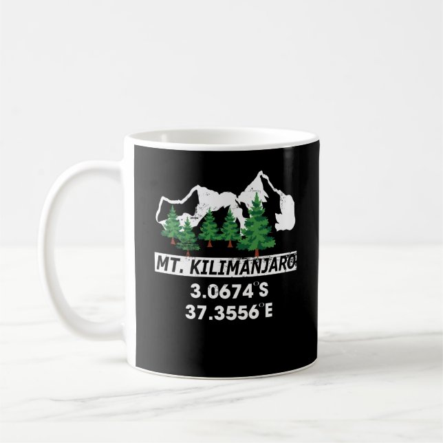 Mug Mont Kilimandjaro avec coordonnées GPS (Gauche)
