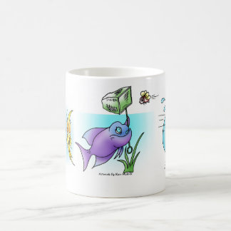 Mug Montage 3 de bande dessinée de poissons