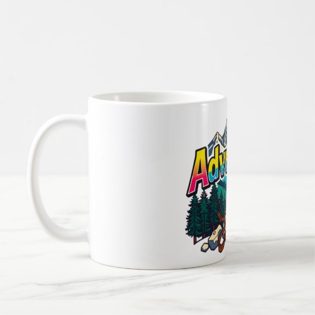 Mug Montagne d'aventure – Conception de randonnée en p (Gauche)