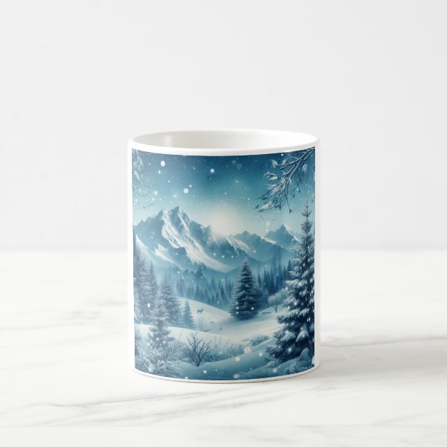 Mug Montagne d'hiver de neige (Centre)