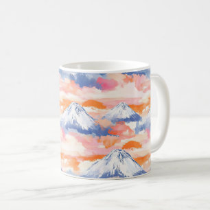 Mug Montagne Scénique enneigée de Lavande à l'aquarell