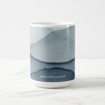 Montagnes aquarelles monochromes