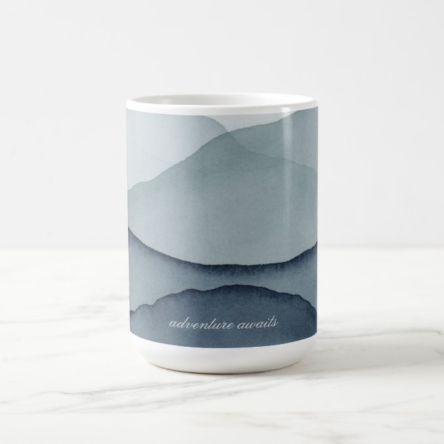 Mug Montagnes aquarelles monochromes (Centre)