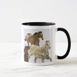 Mug Montagnes Big Horn, Chevaux courant dans la neige