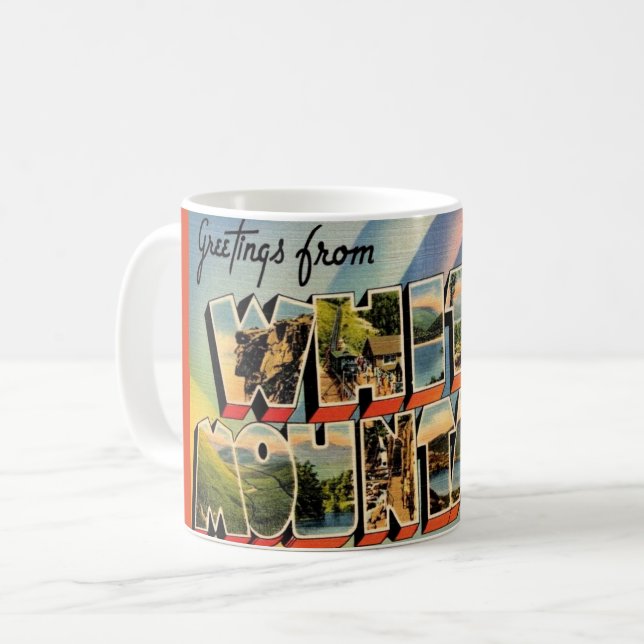 Mug Montagnes Blanches vintage du NH (Devant gauche)
