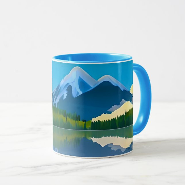 Mug Montagnes enneigées reflétées dans un lac (Devant droit)